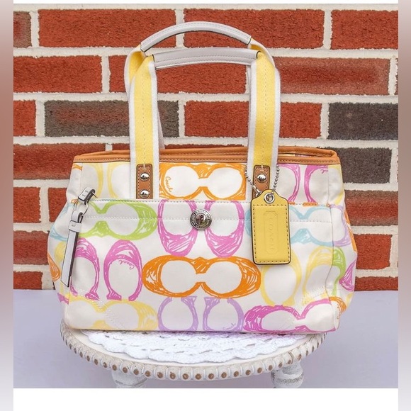 Coach Bags Coach Hampton Euc White And Pastel Colors Poshmark